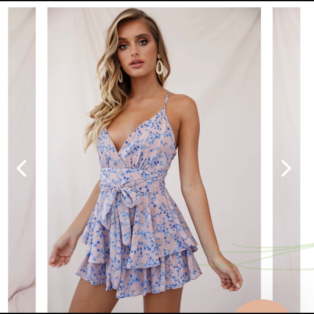 New Selfie Leslie Maddox Fit and Flare Sexy Floral Romper